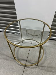 Circular Glass Top Accent Table