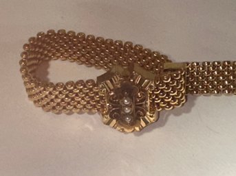 Gorgeous Gold Filled Antique Etruscan Adjustable Bracelet