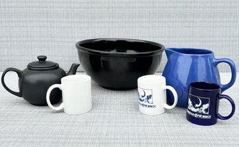 A Ceramics Assortment - Mugs, A Salad Bowl And More