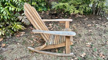 Adirondack Distressed Wood Rocking Chair