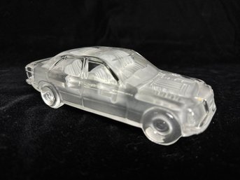 Frosted Glass Mercedes Promotional Car Paperweight