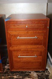 Three Drawer Wood File Cabinet On Casters - Lot 2