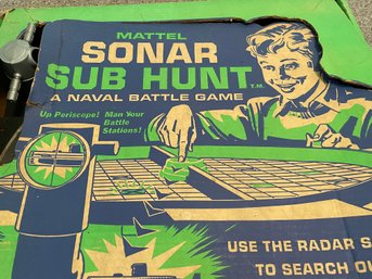 1961 Vintage Mattel Sonar Sub Hunt. A Naval Battle Game In Original Box