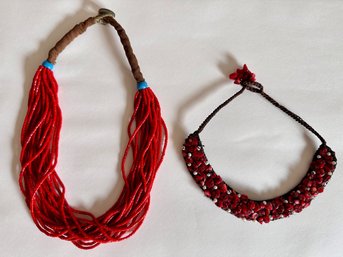 2 Beaded African Necklaces From Kenya