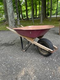 A Metal Wheel Barrow - Pneumatic Tire