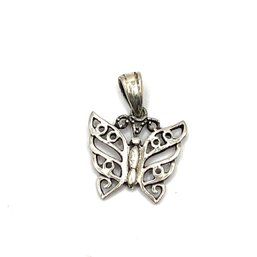 Vintage Sterling Silver Butterfly Pendant