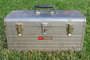 A Vintage Sears Craftsman Metal Tool Box With Tray
