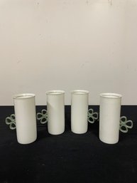 Group Of 4 Tall Mugs. Ceramic. No Chips.  - - - - - - - - - - - - - - - - - - - - - - -- - - Loc: G Shelf