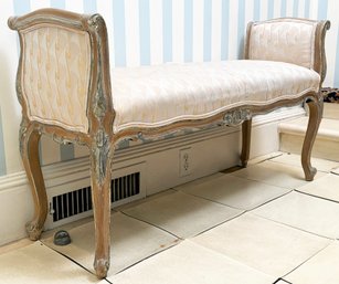 A Gorgeous French Provincial Hall Bench By Trouvailles, Inc.