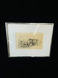 'station' Original Etching By Auguste Brouet - Artist Signed