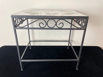 Decorative Metal Table With Tile Top