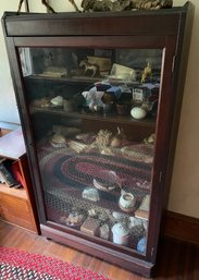 A Wonderful Collector's Antique Cabinet With Five Shelves
