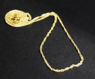 Gold Over Sterling Silver Fancy Chain Necklace 20' Long