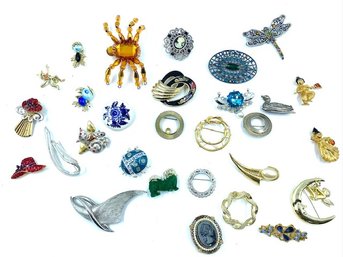 Collection Of 29 Estate Brooches