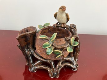 Early 20th Century Chinese Bird With Nest Sculpture