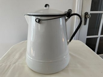 Amazing Vintage  Porcelain Camping Pot