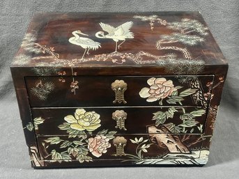 Japanese Lacquer Three Drawer Cabinet