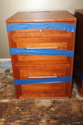Three Drawer Wood File Cabinet On Casters - Lot 3 (office 4)