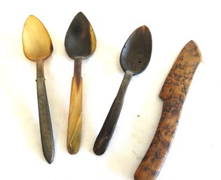 Horn Bone Spoons And A Knife