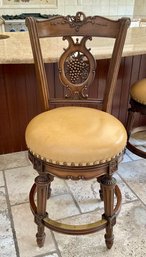 FRONTGATE Carved Grapes Swivel Counter Height Bar Stool Lot #1
