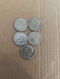 Lot Of 5 Kennedy Half Dollars