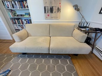 A CASSIMA CONTEMPORARY SOFA WITH CHROME LEGS