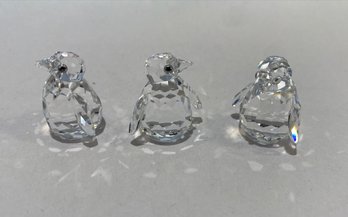 Three Swarovski Miniature Penguins (3)