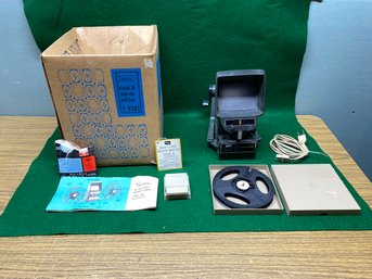 Vintage Sears Dual 8 Action Movie Editor In Original Box With Accessories. Powers Up. Untested.