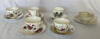 Six Teacups And Saucers