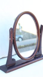 VINTAGE ART DECO PIVOTING WOODEN TABLE BEAUTY MIRROR