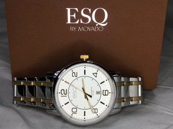 (#2) - Brand New ESQ BY MOVADO Watch - Polished Silver Case / 2 Tone Steel Bracelet - Box / Card  Tag ! NEW !