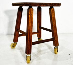 A Vintage Stool, Castered