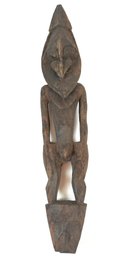 Antique 19th Tribal Fertility God Wooden Statue From Ramu River Papua New Guinea