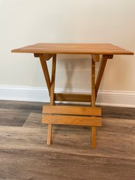 Folding Side Wood Slat Table