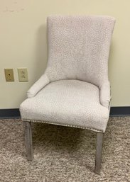 Nice Fabric Side Chair With Nail Head Accents ~ Textured Fabric Design ~ (A)