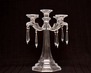 Stunning Large  Crystal 4-arm  Candelabra With Drop Prisms