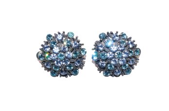 Vintage Clip On Earrings W/ Gorgeous Blue Stones