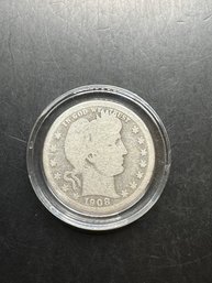 1908 Barber Silver Quarter