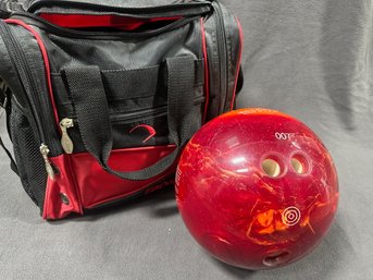 Ebonite Maxim Bowling Ball With Black & Red Bag