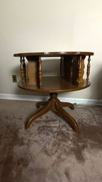 Mid Century Modern Ethan Allen 2 Tier Round Accent Table