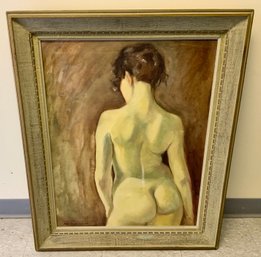 Vintage Oil Painting By John Harrison 1966 ~ Nude ~ (R)