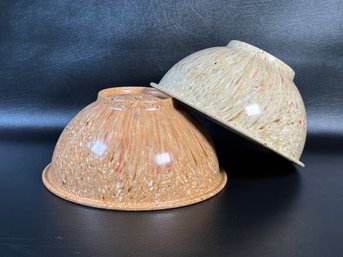 A Pair Of Vintage Texas Ware Speckled Kitchen Bowls