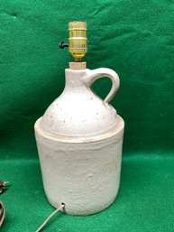 Antique Stoneware Crock Jug Lamp.