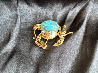 Spanish Damascene Blue Crab Pin