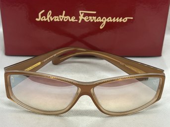 Designer SALVATORE FERRAGAMO Sunglasses- Pink/ Salmon Color- With Box And Papers