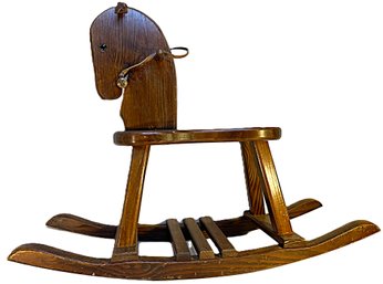 Vintage Wooden Rocking Horse