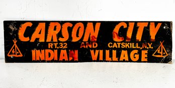 A Vintage Carson City Car Placard - Vintage Catskill, NY Attraction Advertisement