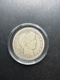 1908-O Barber Silver Quarter