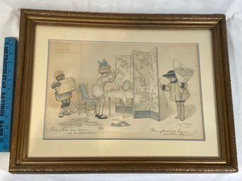 George Redon French Artwork Print Cafe De Paris Pre Catelan Armenonville Fouquets 23x18 Matted Framed Glass