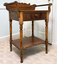 A 19th Century Turned Pine Wash Stand - Wonderful As Night Stand Or Side Table